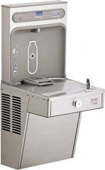 ELKAY - 8 GPH Cooling Capacity Barrier Free Wall Mounted Water Cooler & Fountain - Bottle Filling, 20 to 105 psi, 0.20 hp, Stainless Steel - Exact Tooling