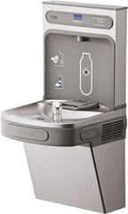 ELKAY - 8 GPH Cooling Capacity Barrier Free Wall Mounted Water Cooler & Fountain - Bottle Filling, 20 to 105 psi, 0.20 hp, Stainless Steel - Exact Tooling