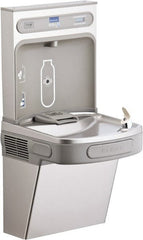 ELKAY - 8 GPH Cooling Capacity Barrier Free Wall Mounted Water Cooler & Fountain - Bottle Filling, 20 to 105 psi, 0.20 hp, Stainless Steel - Exact Tooling