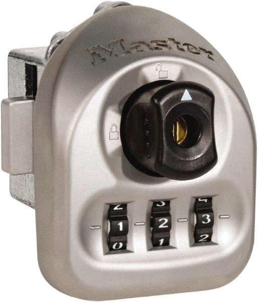 Master Lock - 0.030 to 0.125" Door Thickness, Zinc Finish, 3-Digit Combination Deadbolt - Right Handling, Key Override, Disc Cylinder - Exact Tooling