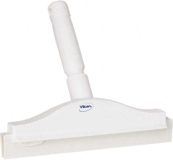 Vikan - 10" Rubber Blade Floor Squeegee - Double Edge, White, Plastic Holder - Exact Tooling