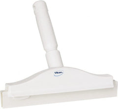 Vikan - 10" Rubber Blade Floor Squeegee - Double Edge, White, Plastic Holder - Exact Tooling
