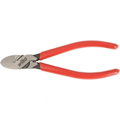 Wiha - 6-3/10" OAL, 18 AWG Capacity, Flush Flush Cutter - Vinyl Handle - Exact Tooling