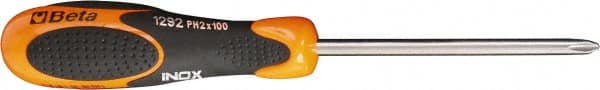 Beta - #0, 6-1/2" OAL, Standard Phillips Screwdriver - 2-1/2" Blade Length, Round Shank, Ergonomic Handle - Exact Tooling