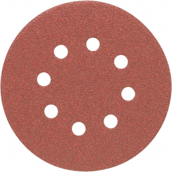 Porter-Cable - 5" Diam, 80 Grit, Aluminum Oxide Hook & Loop Disc - Medium Grade, Coated, C Weight Paper Backing, - Exact Tooling