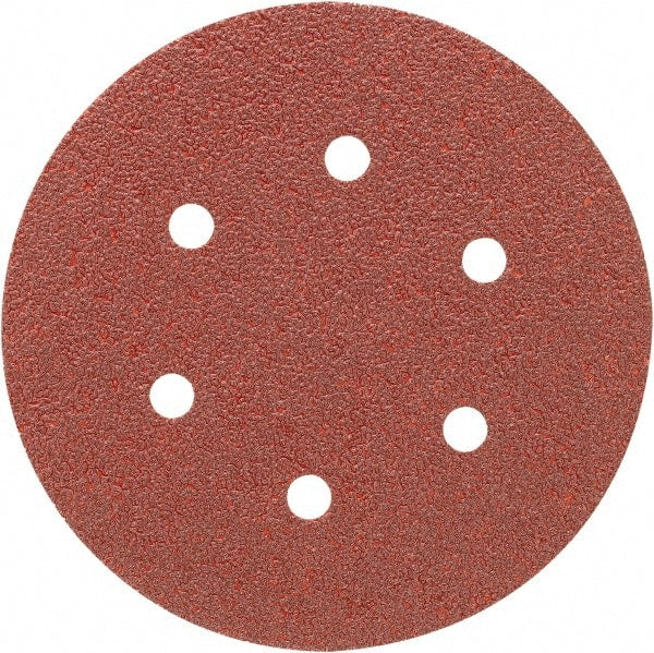 Porter-Cable - 6" Diam, 80 Grit, Aluminum Oxide Hook & Loop Disc - Medium Grade, Coated, C Weight Paper Backing, - Exact Tooling