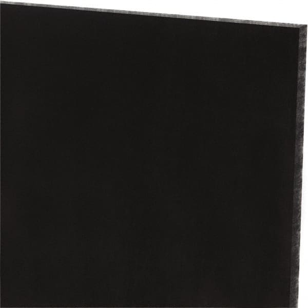 Made in USA - 1/8" Thick x 24" Wide x 2' Long, Polyurethane Sheet - Black, 60A Hardness, ±0.010 Tolerance - Exact Tooling