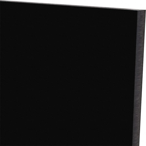 Made in USA - 1/2" Thick x 24" Wide x 1' Long, Polyurethane Sheet - Black, 60A Hardness, ±0.025 Tolerance - Exact Tooling