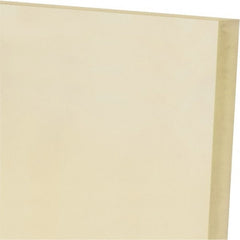 Made in USA - 1/2" Thick x 12" Wide x 1' Long, Polyurethane Sheet - Natural, 60A Hardness, ±0.025 Tolerance - Exact Tooling