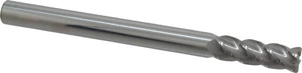 Accupro - 1/2", 4 Flute, Single End, Solid Carbide, 0.045" Corner Radius End Mill - 6" OAL, 40° Helix, Right Hand Flute, 1-1/2" LOC, Right Hand Cut - Exact Tooling