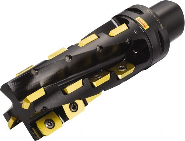 Sandvik Coromant - 2 Inserts, 3" Cut Diam, 3.1496" Arbor Diam, 6" Max Depth of Cut, Indexable Square-Shoulder Face Mill - 90° Lead Angle, 7-7/8" High, LDHT 19 04 00 & LEHT 18 04 16 Insert Compatibility, Series U-Max - Exact Tooling