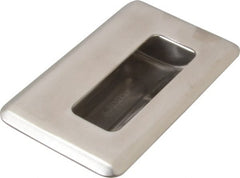 Sugatsune - 109.5mm Overall Width x 64mm Overall Height, 14.5mm Recess Depth, Satin Sheet Metal Recessed Pull with M4 Stud - 304 Stainless Steel, 40mm Recess Height, 67.5mm Recess Width, 88mm Center to Center, M4 Thread - Exact Tooling