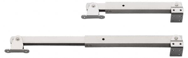 Sugatsune - 15-49/64" OAL x 1-25/32" Wide, 154 Lb Capacity, Heavy Duty Lid Stay - Only One Stay per Lid Required, 7/32" Mounting Hole Diam, 90° Max Opening, Satin 304 Stainless Steel - Exact Tooling