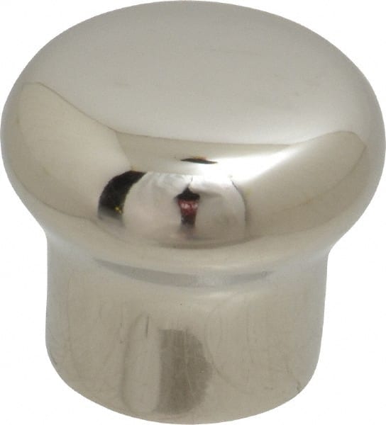 Sugatsune - 304 Stainless Steel Round Drawer or Lid Knob - 45/64" Base Diam, 63/64" Diam, 7/8" High, M4x0.7 - Exact Tooling