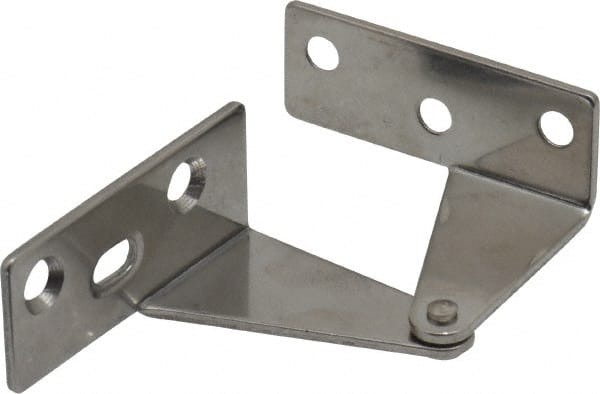 Sugatsune - 1-11/32" Long x 1-37/64" Wide x 1-1/2" Thick, Plain 430 Stainless Steel, Right Hand Overlay Door Pivot Hinge - 3" Pin Diam, 6 Holes, 1 Knuckle, 3.9 Lb Capacity, 18" Leaf Height - Exact Tooling