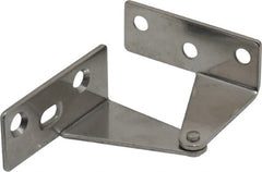 Sugatsune - 1-11/32" Long x 1-37/64" Wide x 1-1/2" Thick, Plain 430 Stainless Steel, Right Hand Overlay Door Pivot Hinge - 3" Pin Diam, 6 Holes, 1 Knuckle, 3.9 Lb Capacity, 18" Leaf Height - Exact Tooling