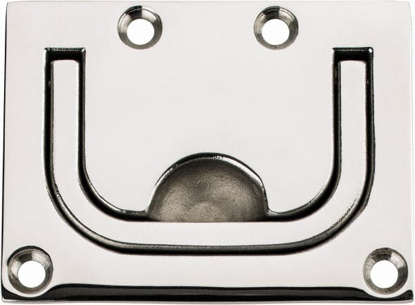 Sugatsune - Polished Finish 316 Stainless Steel Trap Door Ring - 1/4" Mortise Depth, 2-1/4" High x 3" Wide - Exact Tooling