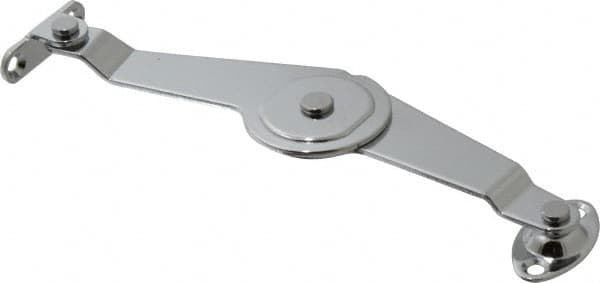 Sugatsune - 5-27/64" OAL x 1-7/64" Wide, 7 Lb Capacity, Lid Stay with Catch - Right Side, 9/64" Mounting Hole Diam, 90° Max Opening, Chrome Finished Steel, Brass & Nylon - Exact Tooling