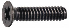 Made in USA - #4-40 UNC, 1/2" OAL Phillips Drive Machine Screw - Flat Head, Grade 300 Stainless Steel, Black Oxide Finish, Without Washer - Exact Tooling