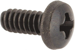 Made in USA - #4-40 UNC, 1/4" Length Under Head Phillips Drive Machine Screw - Pan Head, Grade 300 Stainless Steel, Black Oxide Finish, Without Washer - Exact Tooling
