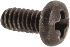 Made in USA - #2-56 UNC, 3/16" Length Under Head Phillips Drive Machine Screw - Pan Head, Grade 300 Stainless Steel, Black Oxide Finish, Without Washer - Exact Tooling