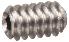 Made in USA - 1/4-28 UNF, 5/16" OAL, Cup Point Set Screw - Grade 303 Stainless Steel, 1/8" Key - Exact Tooling