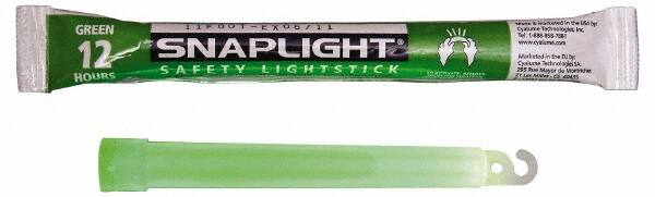 Cyalume - 10 Piece Green Chemical Lightstick - 6 Inch Long, 12 Hours Illumination Time, Nonflammable, Nontoxic and Waterproof, Snap and Shake Activation Method - Exact Tooling