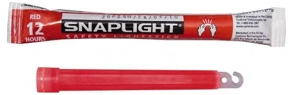 Cyalume - 10 Piece Red Chemical Lightstick - 6 Inch Long, 12 Hours Illumination Time, Nonflammable, Nontoxic and Waterproof, Snap and Shake Activation Method - Exact Tooling