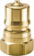Parker - 3/4 NPTF Brass Hydraulic Hose Female Pipe Thread Nipple - 1,000 psi, 28 GPM - Exact Tooling