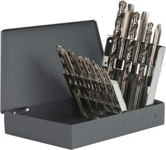 Chicago-Latrobe - #7, #21, #25, #29, #36 Drill, F to U Drill, #6-32 to 1/2-13 Tap, Spiral Point Tap and Drill Set - Bright Finish High Speed Steel Drills, Bright Finish High Speed Steel Taps, Plug Chamfer, 18 Piece Set - Exact Tooling