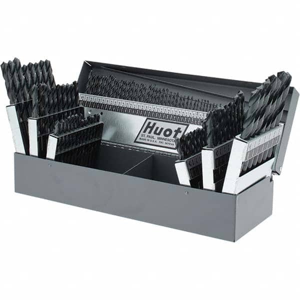 Chicago-Latrobe - 13mm Max, 118° Point, Oxide Finish, High Speed Steel Jobber Length Drill Bit Set - Exact Tooling