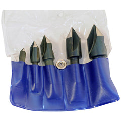 Chicago-Latrobe - 5 Piece, 1/4 to 3/4" Head Diam, 82° Included Angle, Single End Countersink Set - Exact Tooling