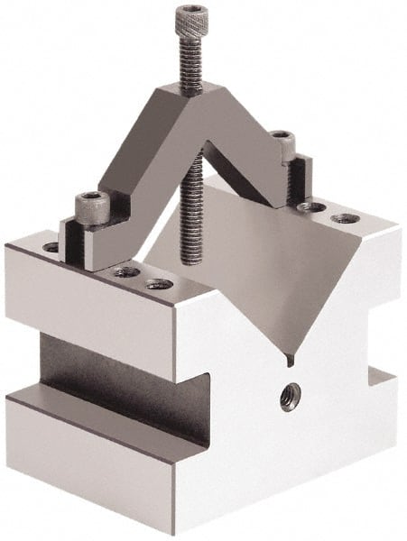 Value Collection - 2-1/4" Max Capacity, 90° Angle, Hardened Steel V-Block - 4" Long x 3" Wide x 3" High, Sold as Individual - Exact Tooling