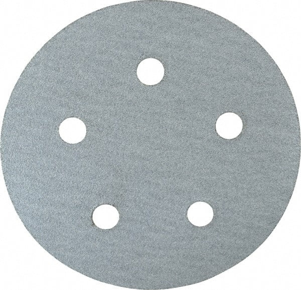 Made in USA - 5" Diam, 80 Grit, Silicon Carbide Hook & Loop Disc - Medium Grade, Coated, B Weight Paper Backing, - Exact Tooling