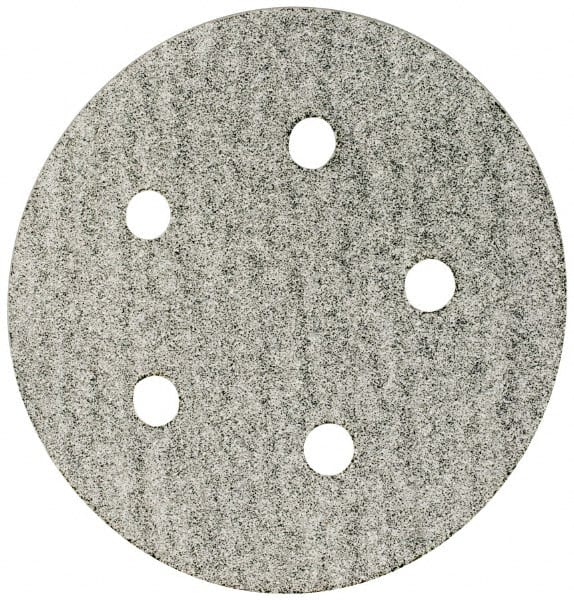 Made in USA - 5" Diam, 100 Grit, Silicon Carbide Hook & Loop Disc - Fine Grade, Coated, B Weight Paper Backing, - Exact Tooling