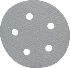 Made in USA - 5" Diam, 220 Grit, Silicon Carbide Hook & Loop Disc - Very Fine Grade, Coated, B Weight Paper Backing, - Exact Tooling