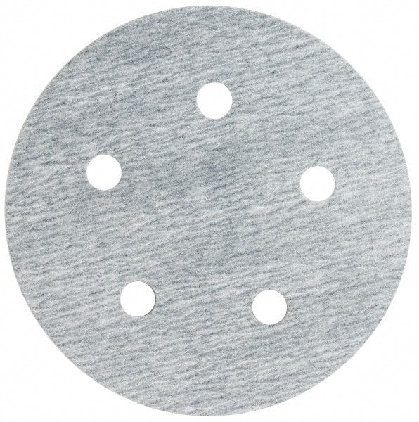 Made in USA - 5" Diam, 320 Grit, Silicon Carbide Hook & Loop Disc - Extra Fine Grade, Coated, B Weight Paper Backing, - Exact Tooling