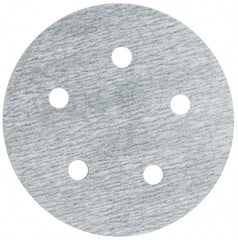 Made in USA - 5" Diam, 320 Grit, Silicon Carbide Hook & Loop Disc - Extra Fine Grade, Coated, B Weight Paper Backing, - Exact Tooling