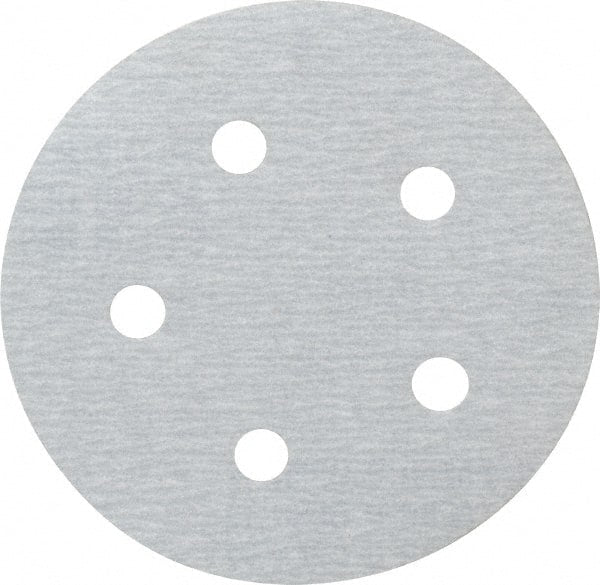 Made in USA - 5" Diam, 400 Grit, Silicon Carbide Hook & Loop Disc - Super Fine Grade, Coated, B Weight Paper Backing, - Exact Tooling