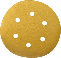 Made in USA - 6" Diam, 80 Grit, Aluminum Oxide Hook & Loop Disc - Medium Grade, Coated, C Weight Paper Backing, - Exact Tooling