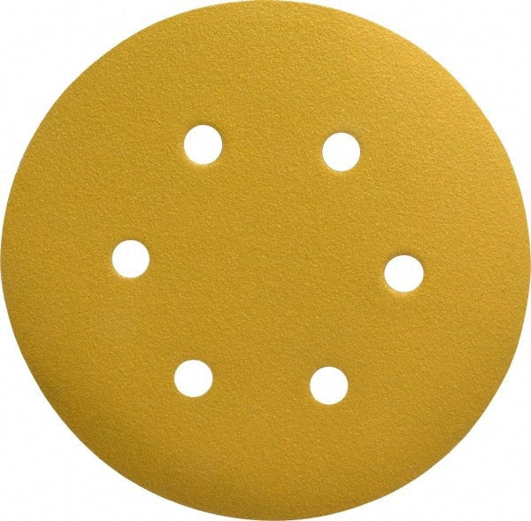 Made in USA - 6" Diam, 100 Grit, Aluminum Oxide Hook & Loop Disc - Fine Grade, Coated, C Weight Paper Backing, - Exact Tooling