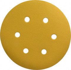 Made in USA - 6" Diam, 100 Grit, Aluminum Oxide Hook & Loop Disc - Fine Grade, Coated, C Weight Paper Backing, - Exact Tooling