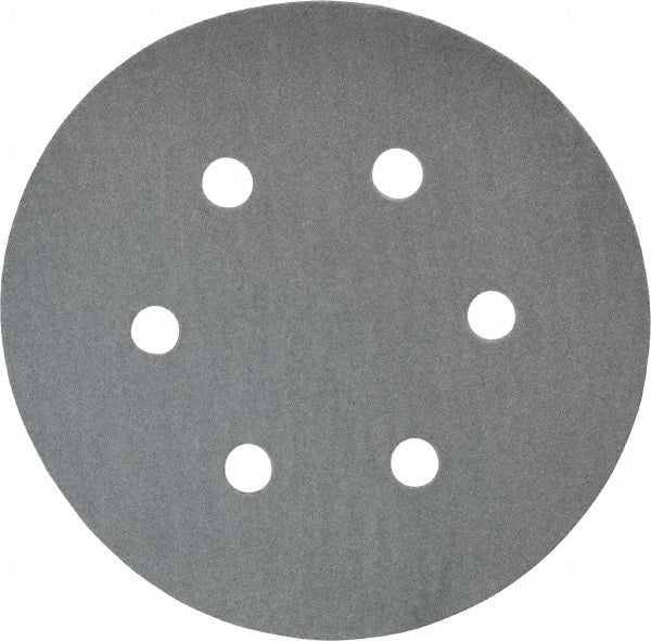 Made in USA - 6" Diam, 120 Grit, Silicon Carbide Hook & Loop Disc - Fine Grade, Coated, B Weight Paper Backing, - Exact Tooling