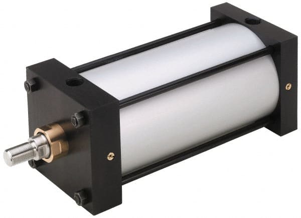 Parker - 2" Stroke x 6" Bore Double Acting Air Cylinder - 3/4 Port, 1-14 Rod Thread, 250 Max psi, -10 to 165°F - Exact Tooling