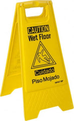NMC - No Entry, 10-3/4" Wide x 24-5/8" High, Plastic Floor Sign - A-Frame, Black on Yellow, For Security & Admittance - Exact Tooling