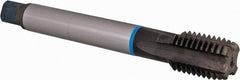 Emuge - M24x3.00 Metric Coarse 6HX 4 Flute Nitride Finish Cobalt Straight Flute Machine Tap - Modified Bottoming, Right Hand Thread, 160mm OAL, 34mm Thread Length, Oversize - Exact Tooling