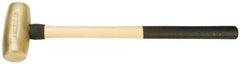 American Hammer - 10 Lb Head 2" Face Brass Head Hammer - 26" OAL, Wood Handle - Exact Tooling