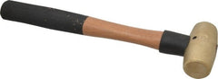 American Hammer - 2 Lb Head 1-3/8" Face Brass Head Hammer - 13" OAL, Wood Handle - Exact Tooling