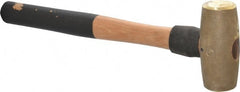 American Hammer - 4 Lb Head 1-5/8" Face Brass Head Hammer - 16" OAL, Wood Handle - Exact Tooling