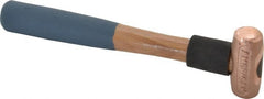 American Hammer - 1/2 Lb Head 1" Face Bronze Nonmarring Hammer - 10" OAL, Wood Handle - Exact Tooling